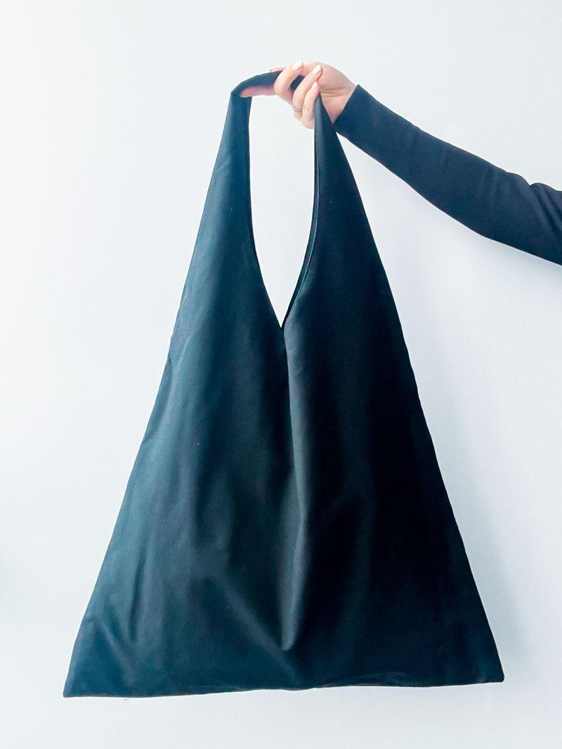 Большая сумка на плечо с цельнокройной ручкой двойной тканевой котонной без печати Размер: 55cм х 70см