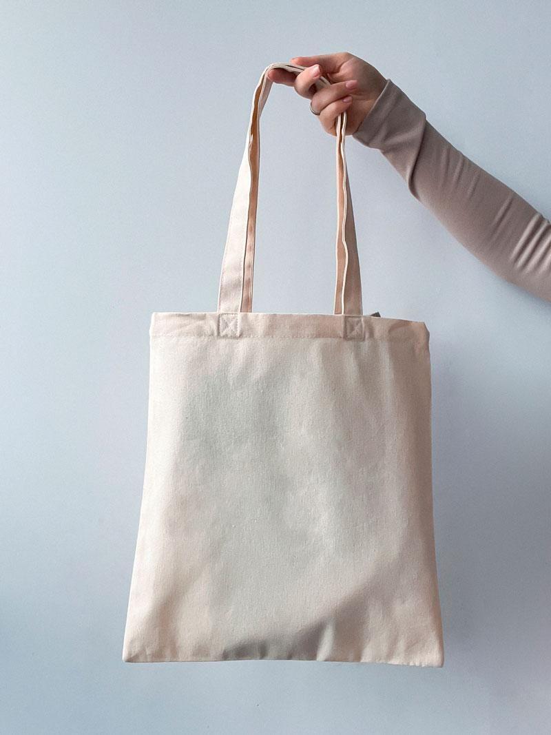 Эко сумка для ежедневного использования под лен без печати Размер: 36см х 40см
