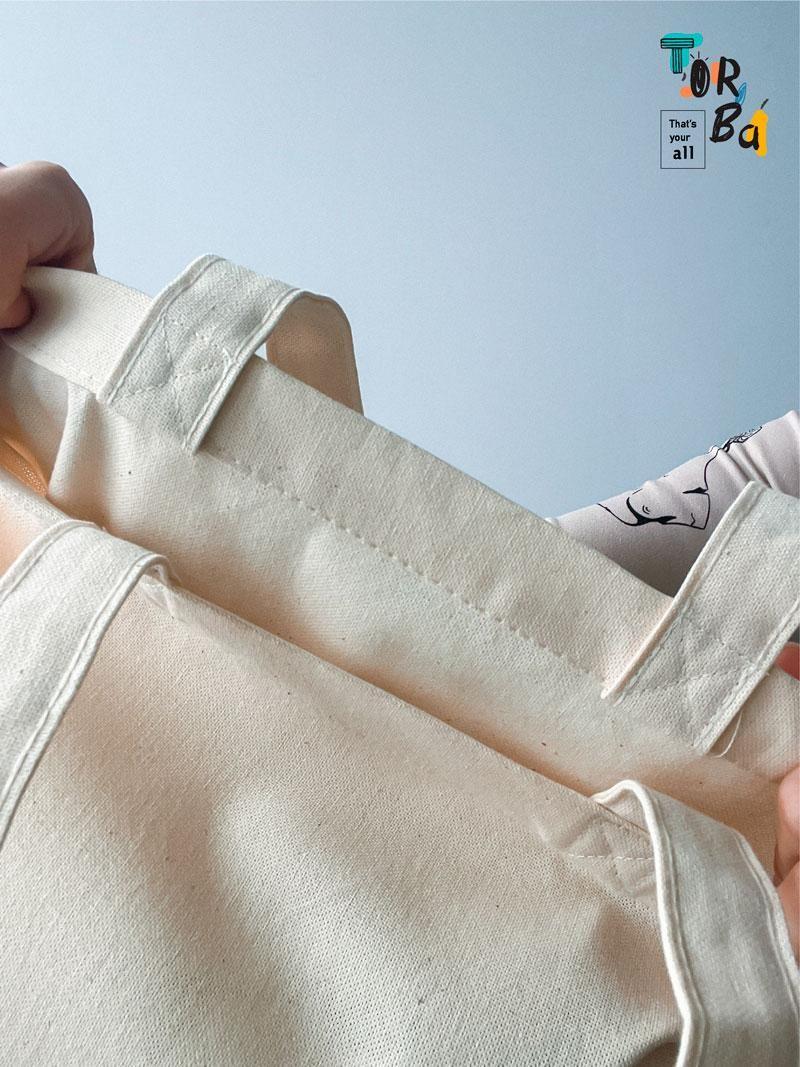 Эко сумка для ежедневного использования под лен без печати Размер: 36см х 40см