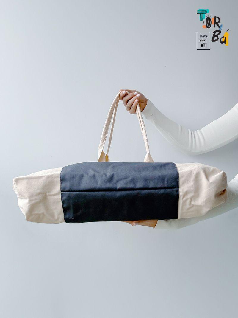 Зручна та стильна сумка-мішок з двох кольорів саржі, без друку, розмір: 55см х 40см х 10см