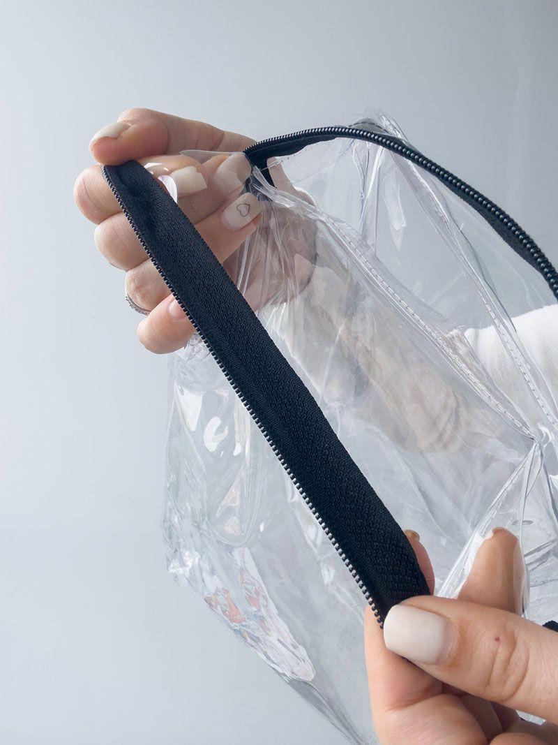 Прозора велика косметичка з ПВХ із блискавкою - водостійкий органайзер для подорожей і зберігання, без друку розмір: 30см х 35см х 15см