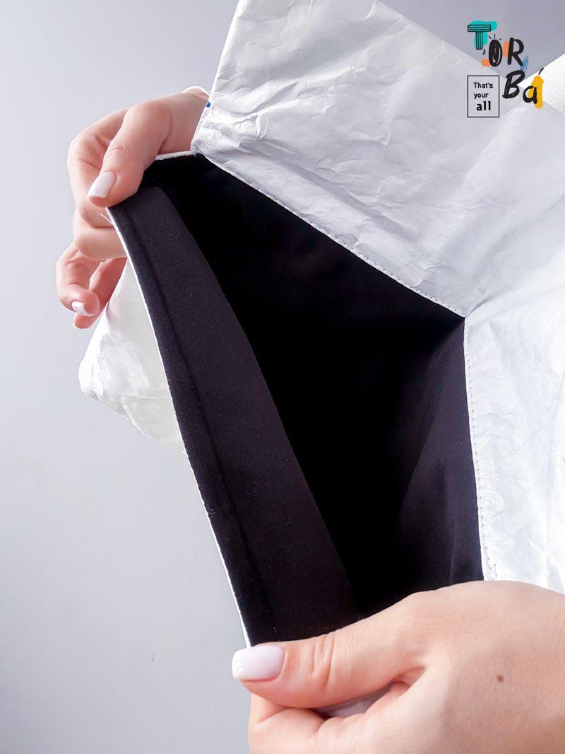 Стильный белый трехслойный клатч-конверт из тайвека, без печати, размер: 35,5см х 23см