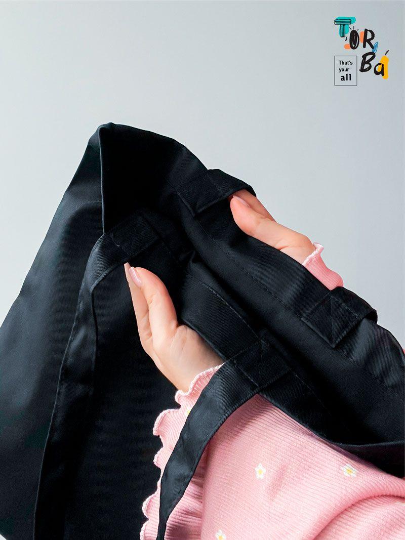 Черная экологическая сумка из саржи эконом. Стильная и крепкая для ежедневного использования. без печати Размер: 35см х 38см