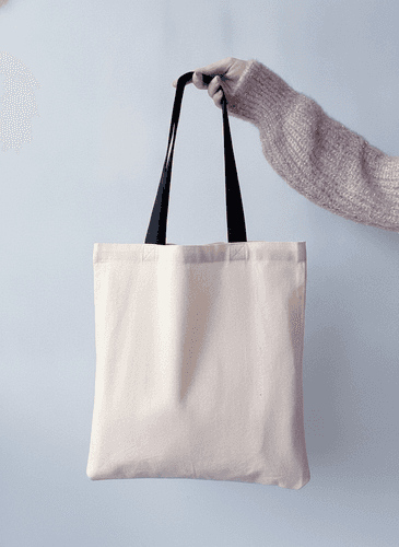 Black Deer Print Cotton Tote Bag