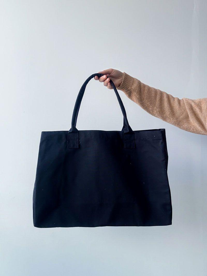 Шопер із саржі - стильний та зручний для щоденного використання, без друку, розмір: 50cм х 35см х 18см