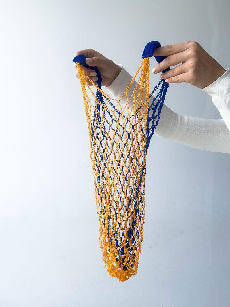 Авоська-сумка з міцного синтетичного шнура – легка сітка для покупок і зберігання (у різних кольорах) об'єм 10 літрів