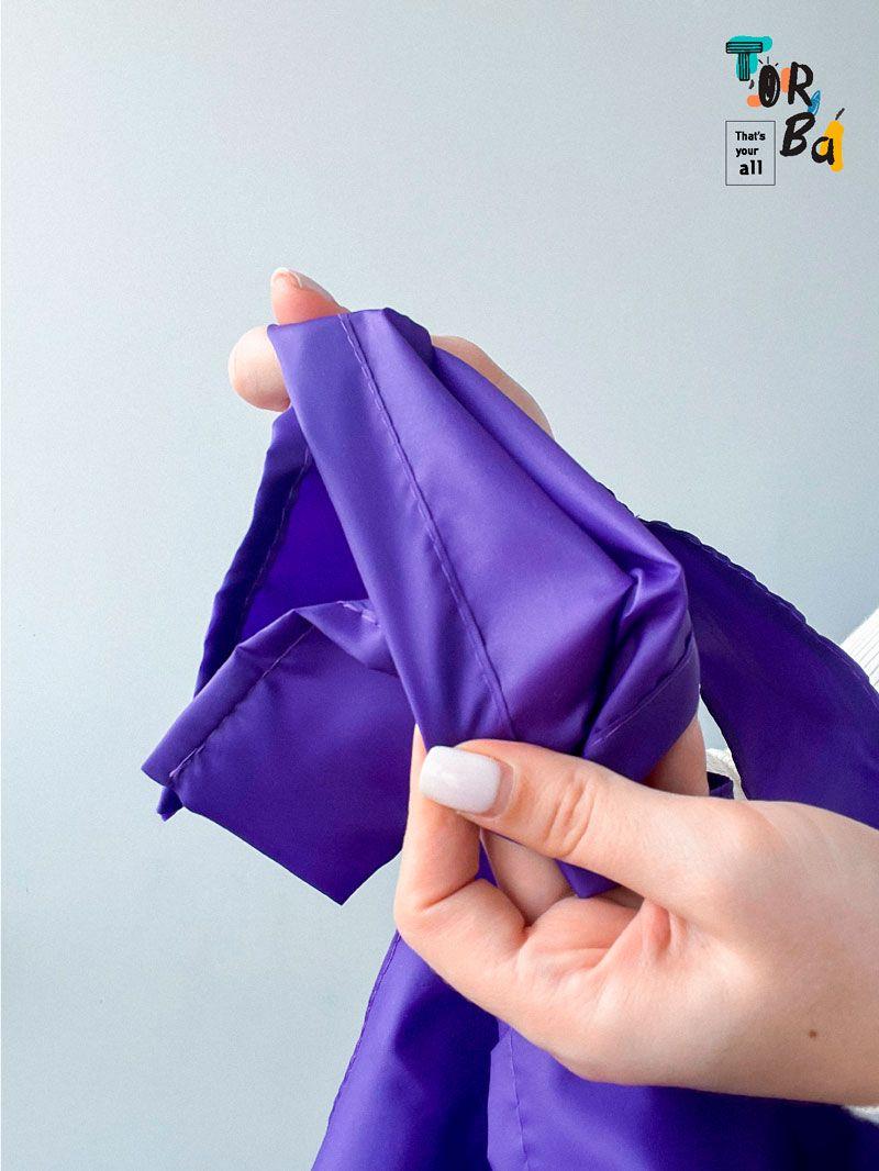 Фиолетовая нейлоновая сумка-пакет - крепкая, стильная, многократная сумка для покупок и повседневного использования без печати Размер: 50см х 65см