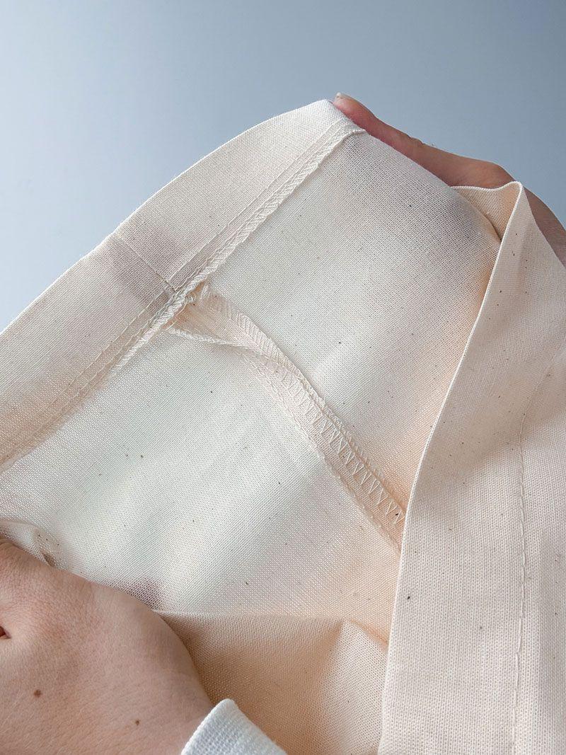 Мішечок із бязі з відворотом і стрічкою - текстильна упаковка для одягу, подарунків та зберігання без друку розмір: 37см × 55см