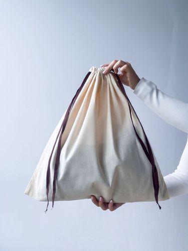 Мішечок із бязі на зав’язках — натуральний бавовняний пакет для зберігання та пакування без друку розмір: 40см х 50см