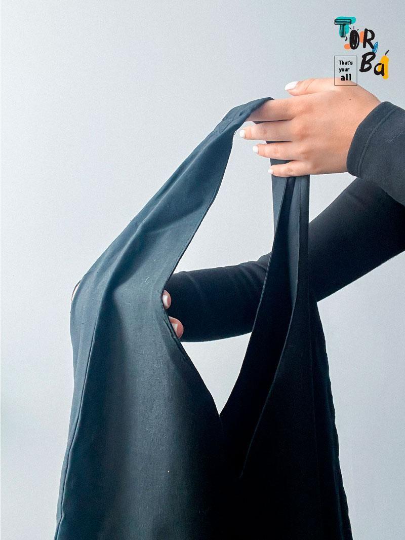 Большая сумка на плечо с цельнокройной ручкой двойной тканевой котонной без печати Размер: 55cм х 70см