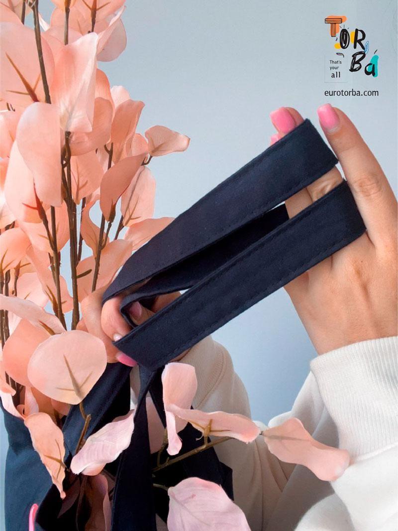 Шопер черный из бязи "Бургеры" с печатью Размер: 35см х 38см