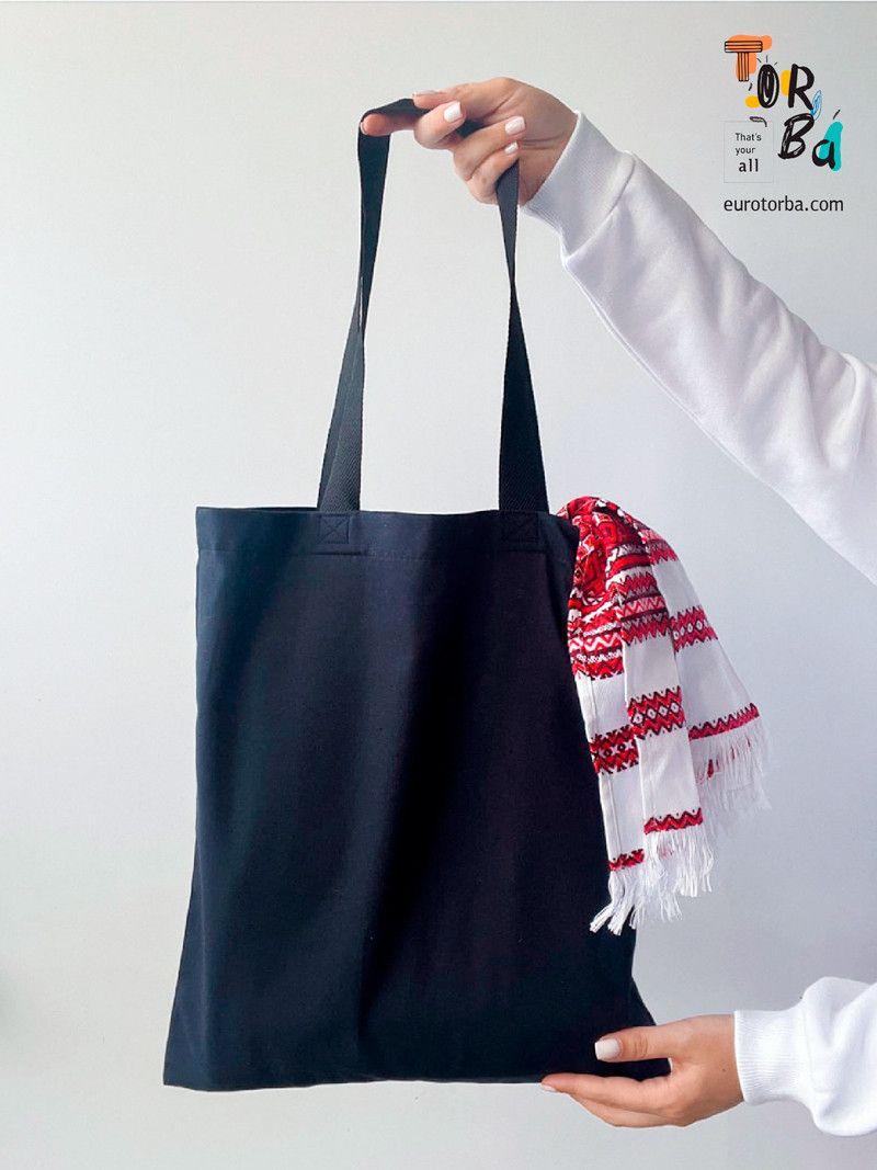 Шопер с бязи с картой Украины с печатью Размер: 35см х 40см