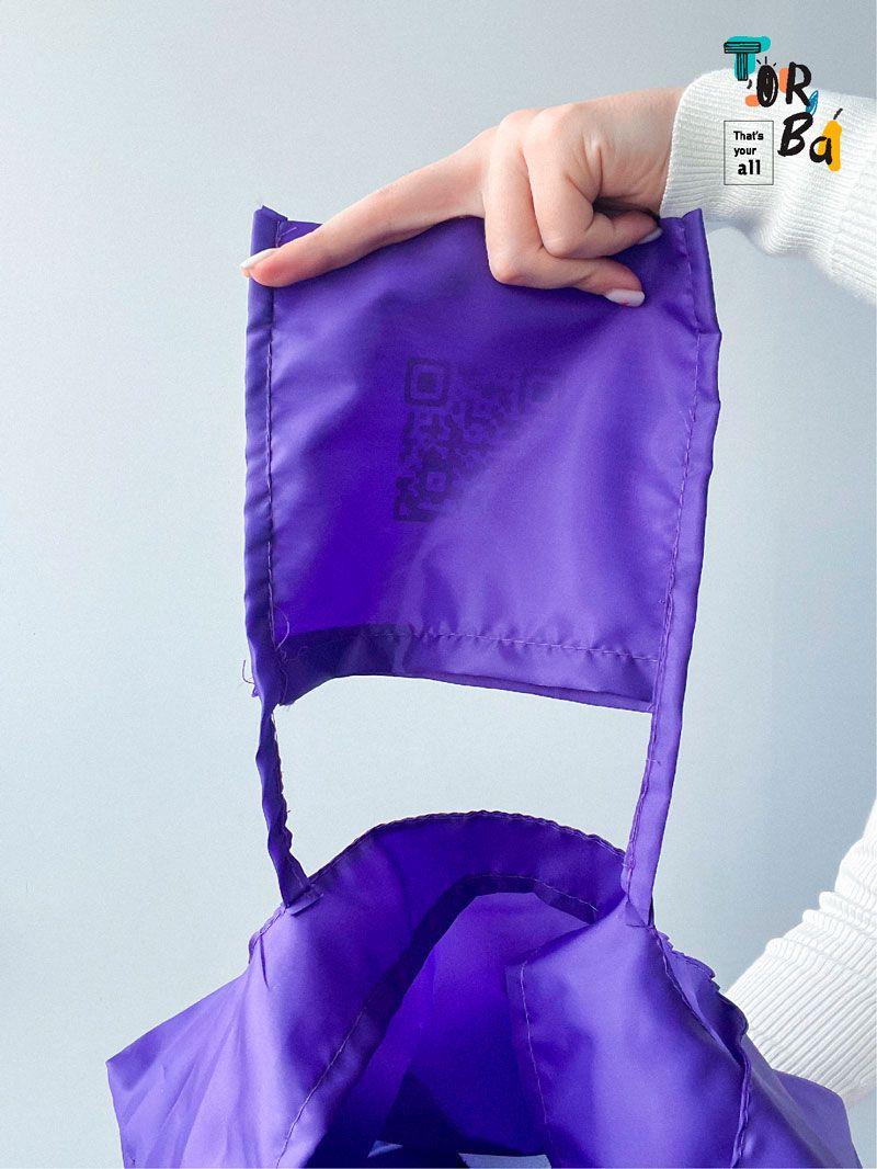 Фиолетовая нейлоновая сумка-пакет - крепкая, стильная, многократная сумка для покупок и повседневного использования без печати Размер: 50см х 65см