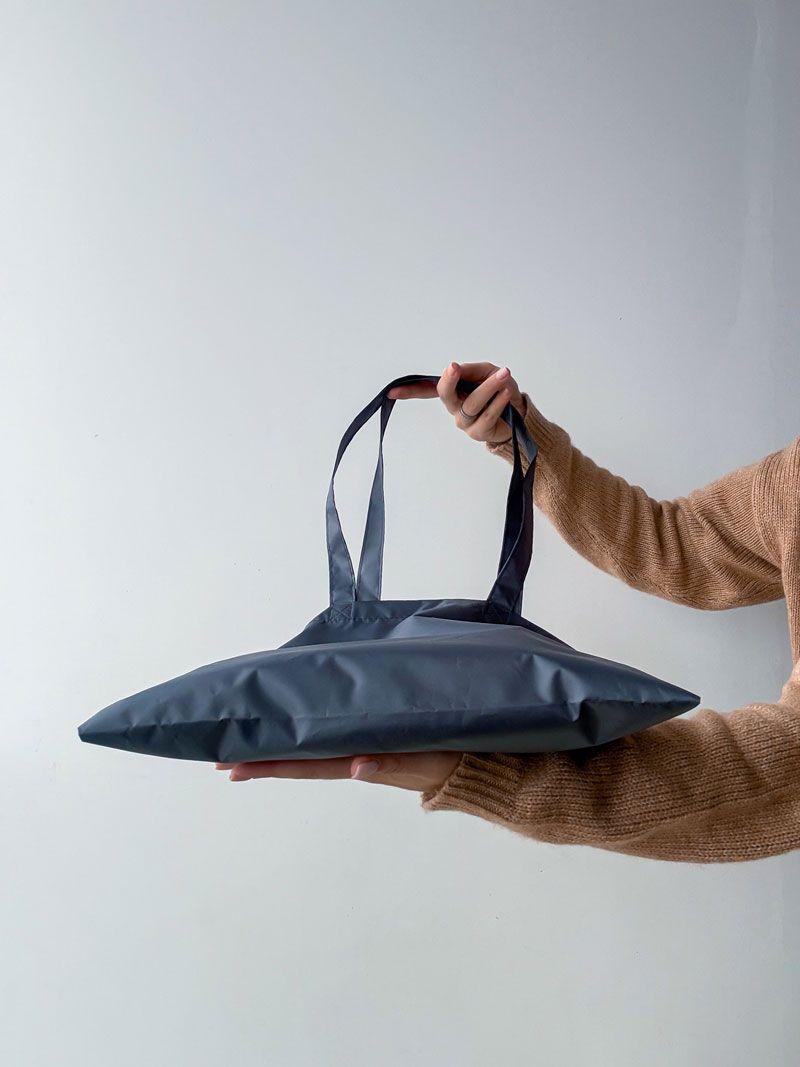 Пласка еко-сумка з водовідштовхувальної тканини - багаторазова шопер-сумка для покупок і повсякденного використання, без друку, розмір: 35см х 38см