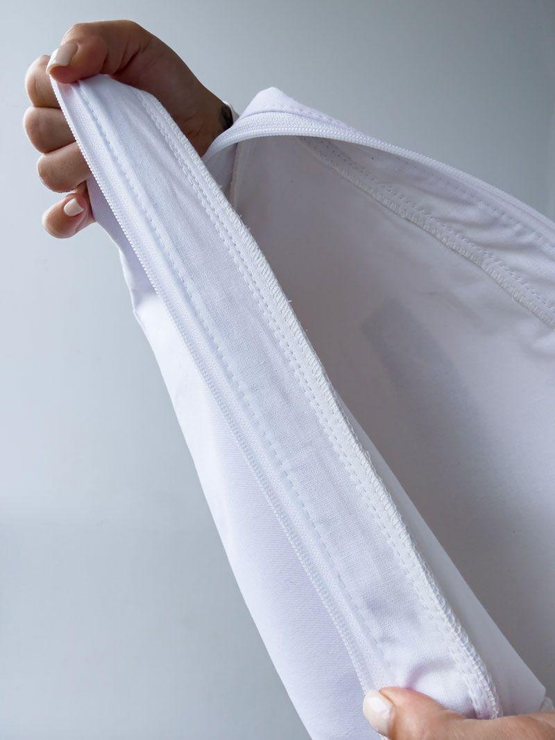 Біла косметичка з саржі на блискавці – місткий тканинний органайзер для косметики та аксесуарів без друку розмір: 35,6 см × 21,1 см × 6,9 см