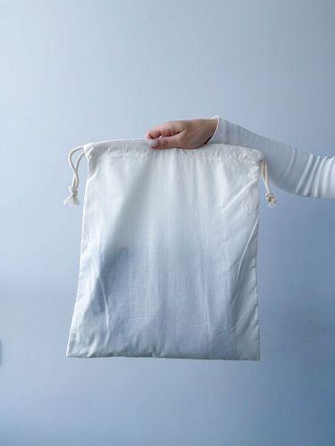 Рюкзак-мішок із натуральної бязі - екосумка на шнурках для зберігання, покупок і щоденного використання, без друку розмір: 30см х 35см