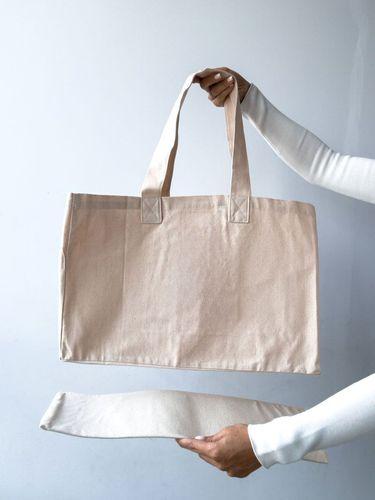 Сумка з боковою вставкою з двонитки з ущільненим дном – міцна еко-сумка для покупок і щоденного використання без друку розмір: 50см х 35см х 15см