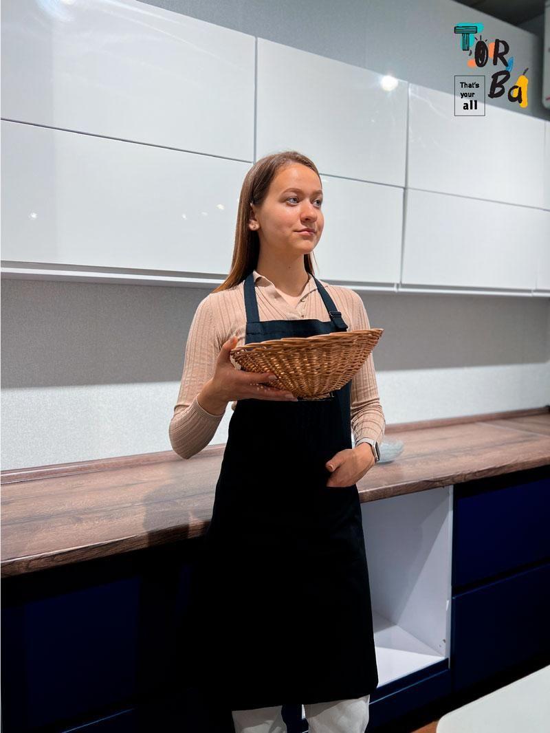 Фартук котоновый из черной саржи без печати