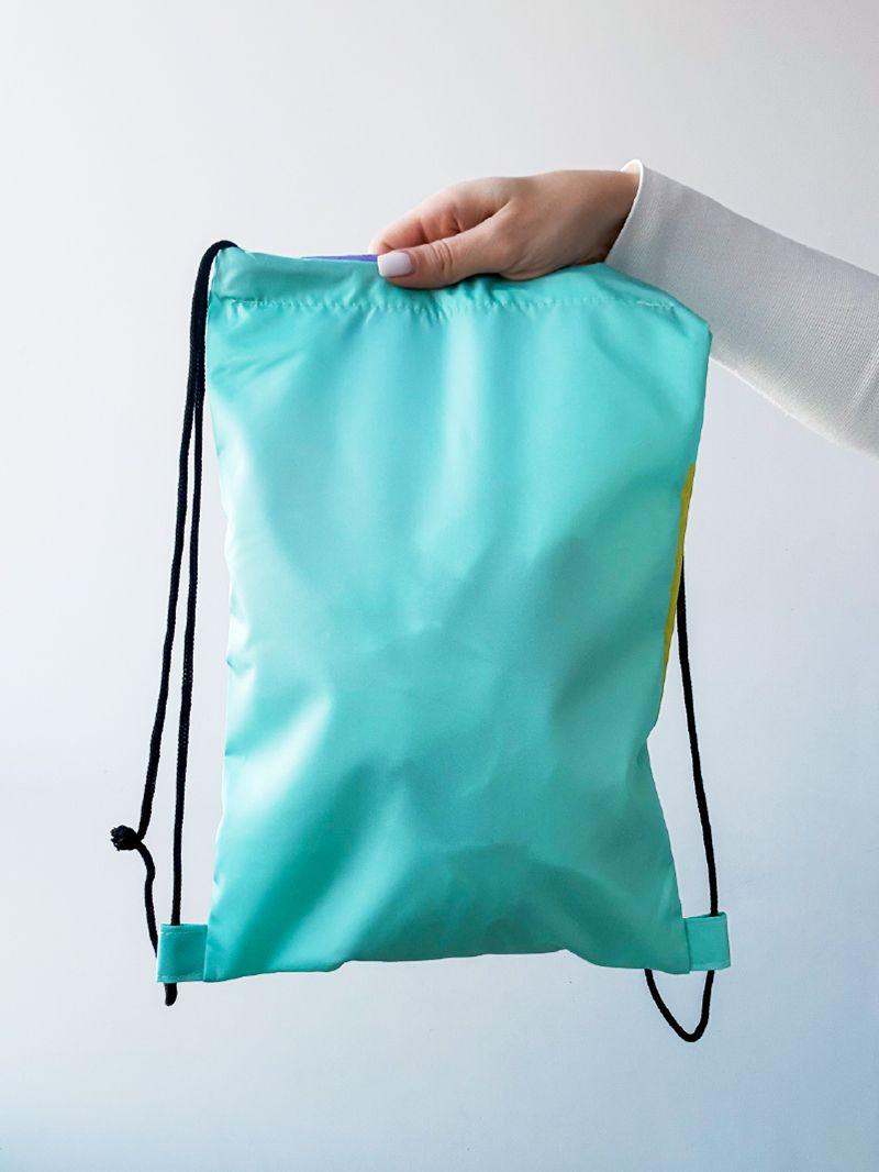 Яскравий рюкзак для змінки з водовідштовхувальної плащівки, без друку, розмір: 25см х 35см