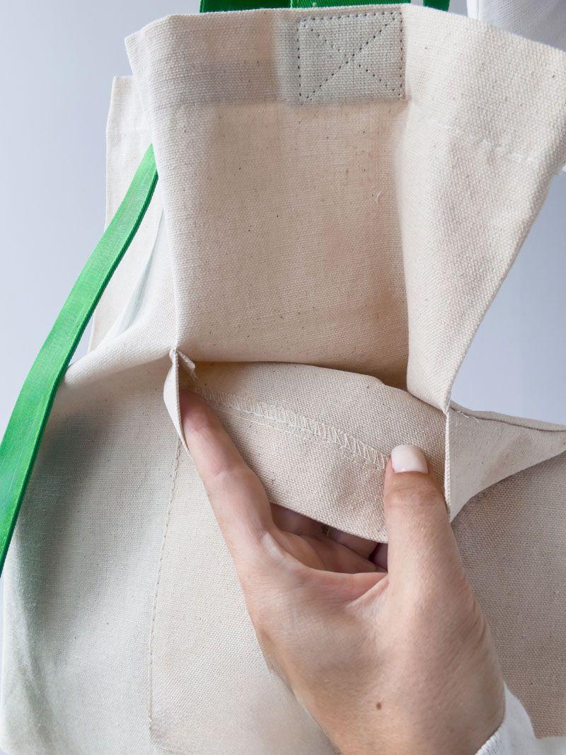 Шопер із двонитки з кишенею та зеленими довгими ручками — міцна екосумка для покупок і щоденного використання без друку, розмір: 35см х 38см х 7см