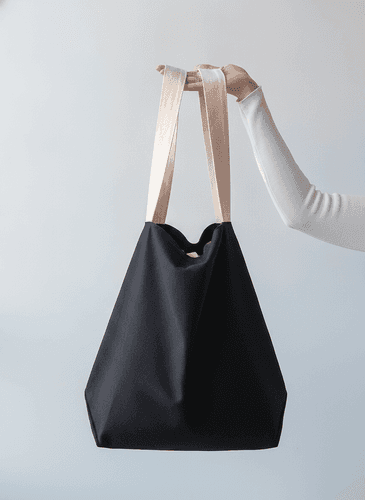 Black Canvas Mini Backpack with Light Straps
