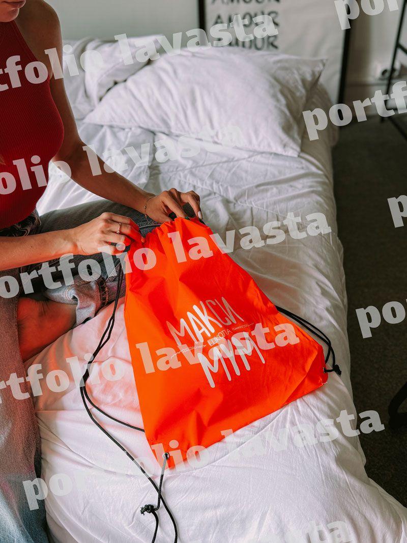 Спортивний рюкзак-мішок із плащівки на зав’язках - легкий водовідштовхувальний мішок для змінного взуття, спортзалу та щоденного використання, без друку розмір: 34см х 42см