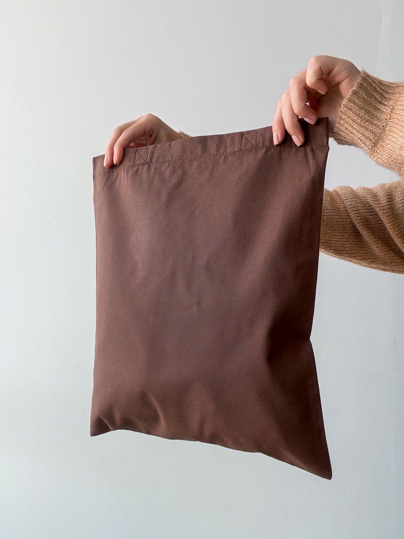 Класична еко-сумка без дна - базова багаторазова торбинка з ручками для покупок і повсякденного використання, без друку, розмір: 35см х 38см