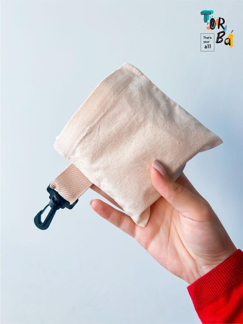 Сумка шопер с цельнокройными ручками в цветах в ассортименте с карманом на карабине для компактной сборки