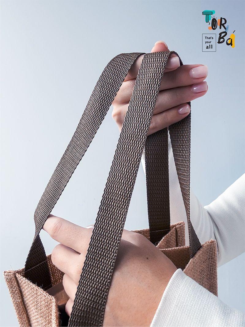 Натуральна еко-сумка для пляшок з мішковини, без друку, розмір: 20см х 25см х 10см