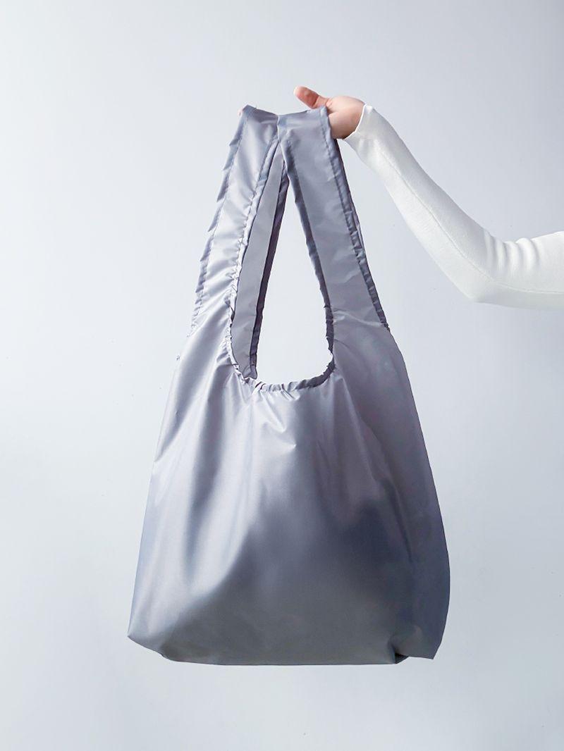 Легка та міцна сіра сумка-шопер, з широкими ручками, ідеальна для повсякденного використання, без друку, розмір: 37см х 77см