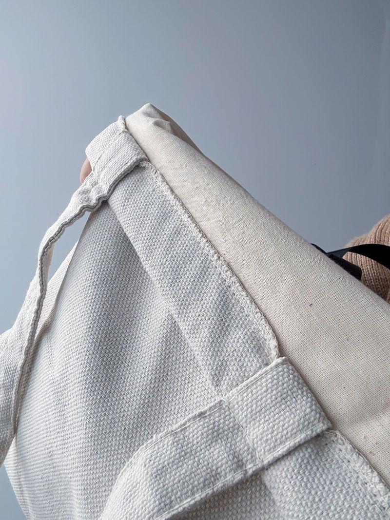 Містка еко-сумка з зав’язкою - бавовняна торба-шопер для покупок, поїздок і повсякденного використання, без друку, розмір: 65см х 35см х 35см