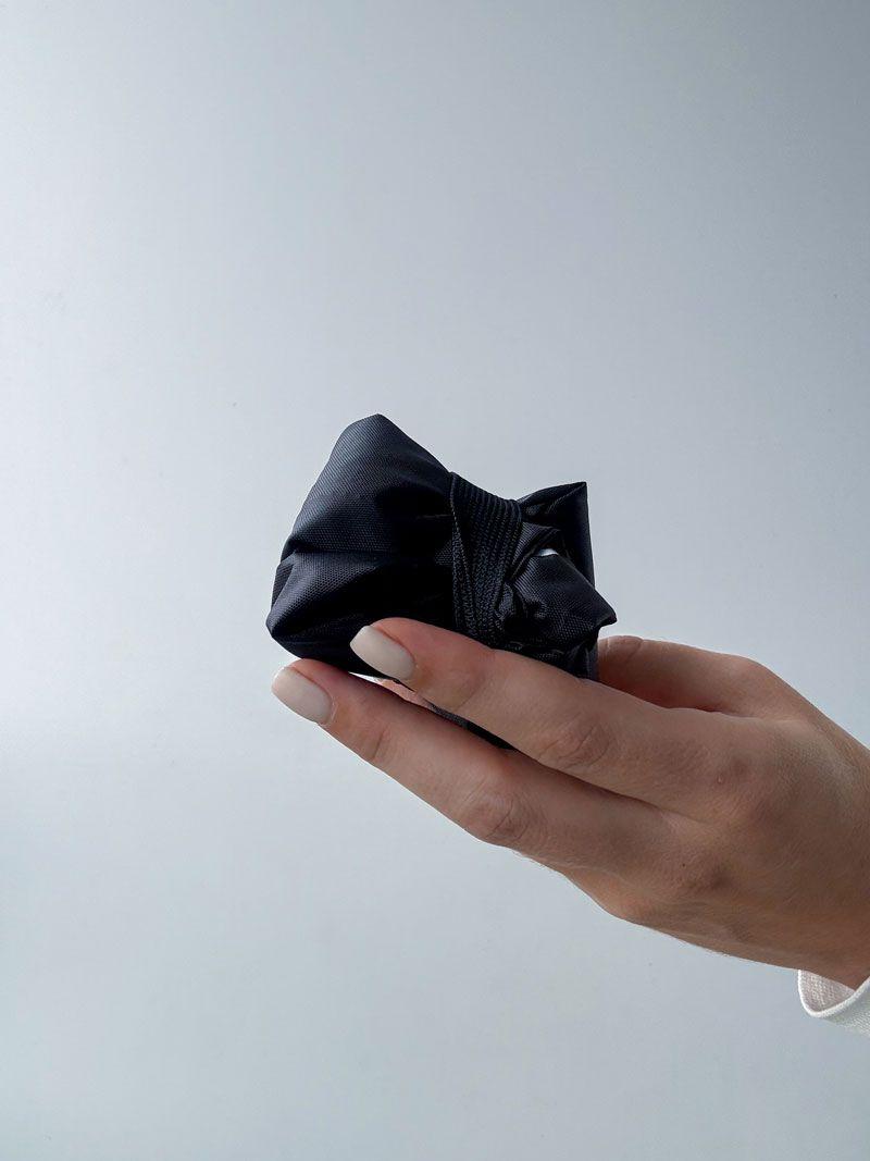 Чорна сумка-пакет з плащової тканини - легка складна екосумка для покупок і щоденного використання без друку розмір: 35см × 60см × 14см