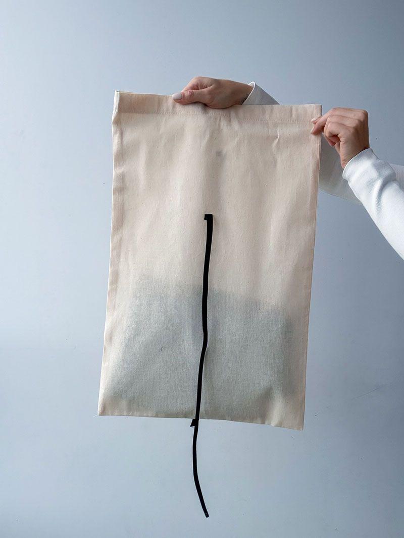 Мішечок із бязі з відворотом і стрічкою - текстильна упаковка для одягу, подарунків та зберігання без друку розмір: 37см × 55см