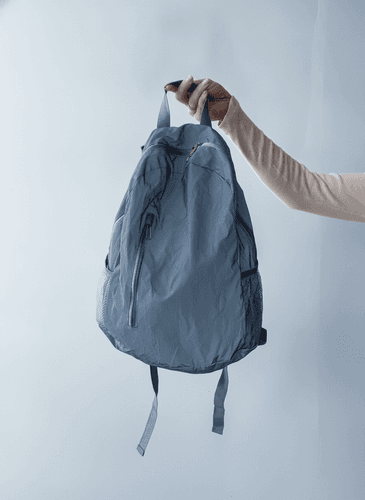 Reflective Fabric Backpack with Mesh Pocket