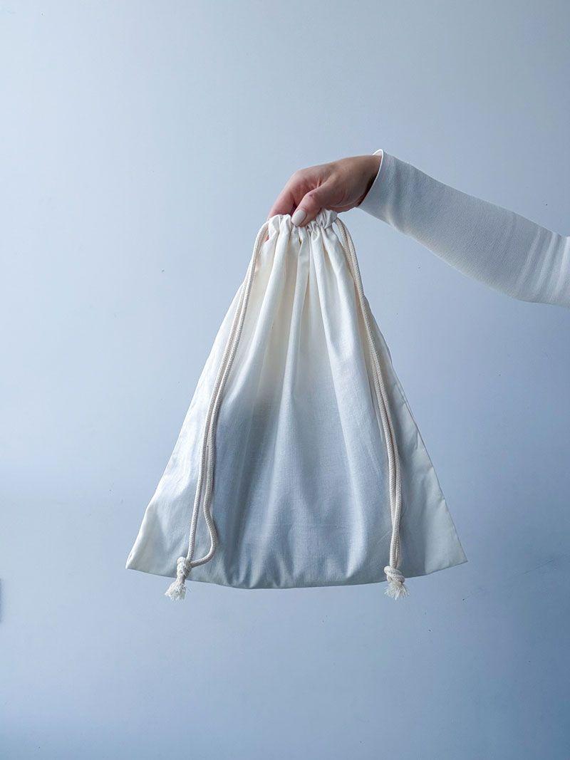 Рюкзак-мішок із натуральної бязі - екосумка на шнурках для зберігання, покупок і щоденного використання, без друку розмір: 30см х 35см
