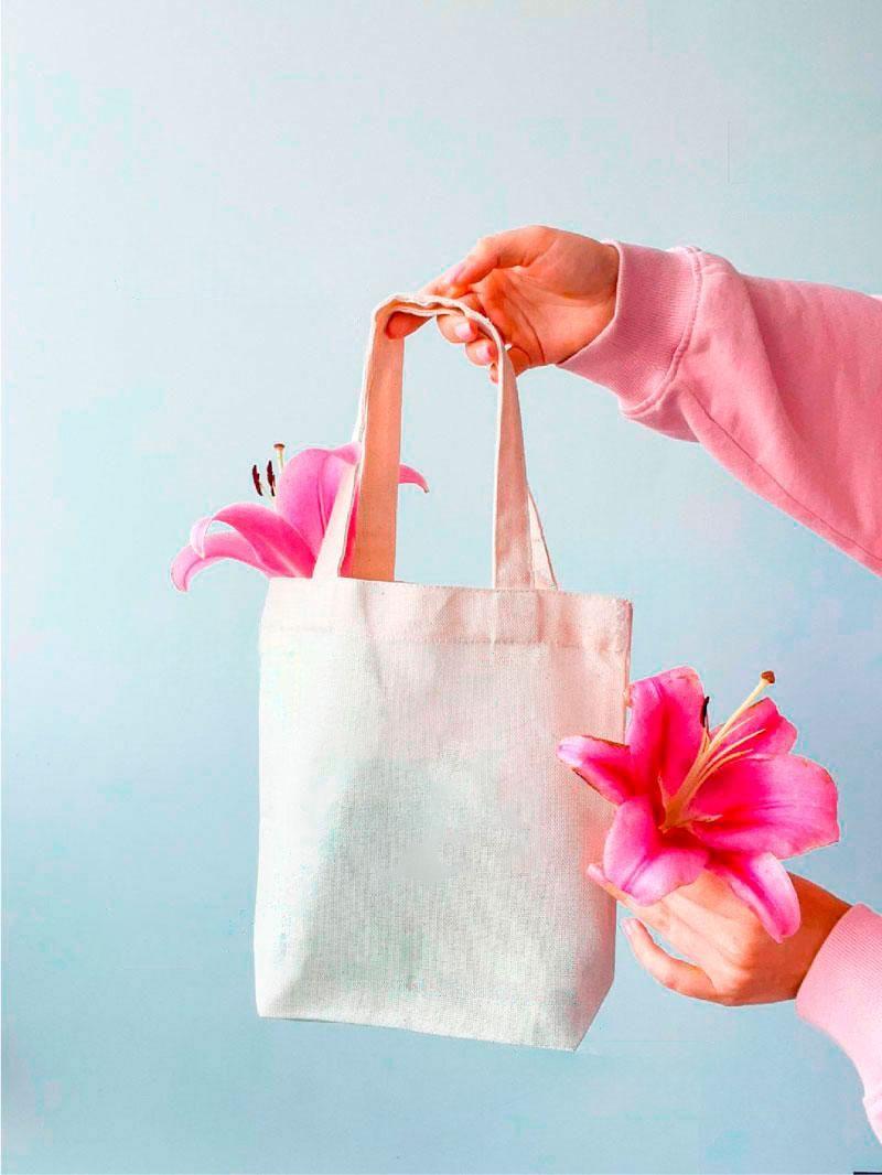 Маленький шопер з дном з двонитки без друку