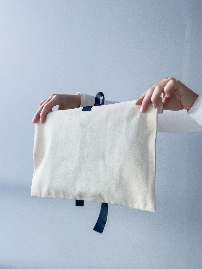 Подарунковий мішечок із саржі з бантом — екоупаковка для косметики, аксесуарів та подарунків без друку розмір: 35см х 30/40см