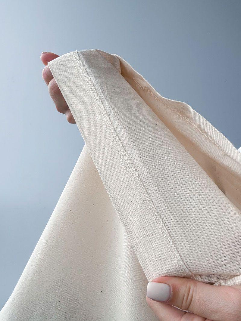 Мішечок із бязі з відворотом і стрічкою - текстильна упаковка для одягу, подарунків та зберігання без друку розмір: 37см × 55см