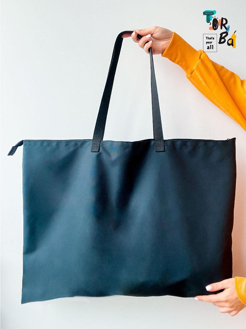 Горизонтальная сумка из оксфорда на застежке без печати Размер: 70cм х 50см