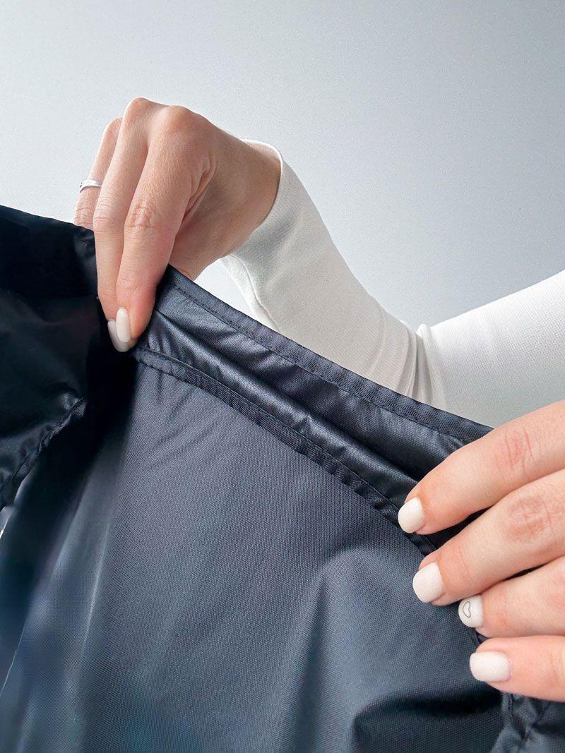 Чорна сумка-пакет з плащової тканини - легка складна екосумка для покупок і щоденного використання без друку розмір: 35см × 60см × 14см