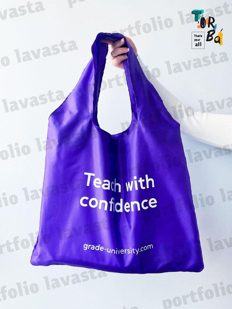 Фиолетовая нейлоновая сумка-пакет - крепкая, стильная, многократная сумка для покупок и повседневного использования без печати Размер: 50см х 65см