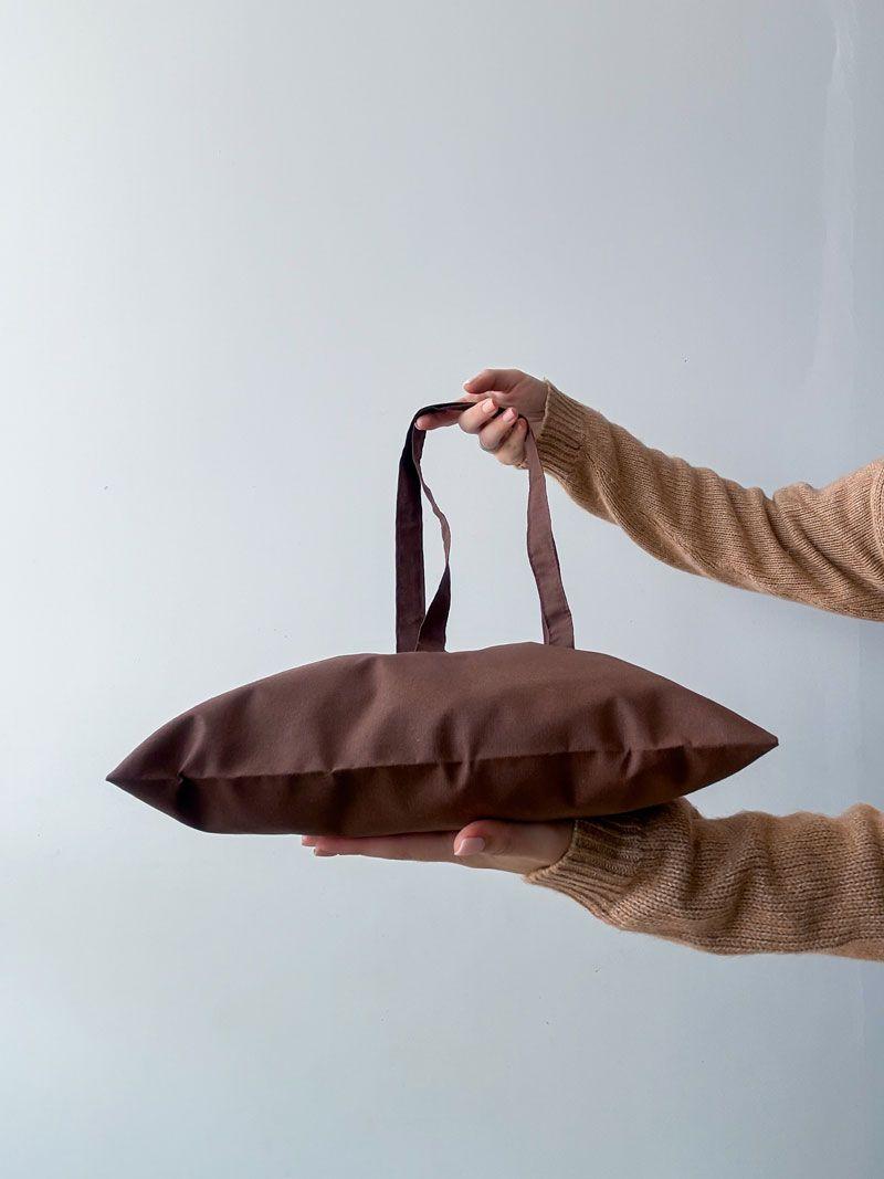 Класична еко-сумка без дна - базова багаторазова торбинка з ручками для покупок і повсякденного використання, без друку, розмір: 35см х 38см