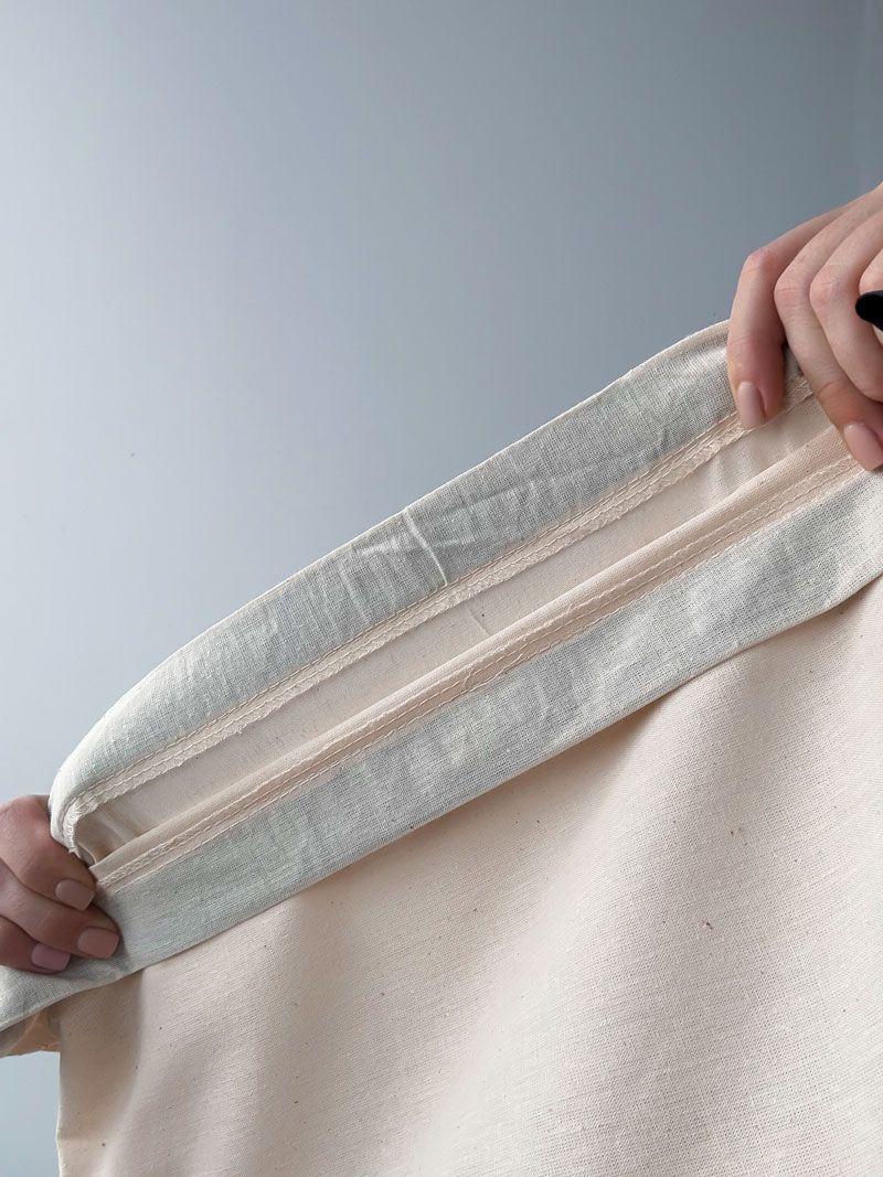 Містка еко-сумка з зав’язкою - бавовняна торба-шопер для покупок, поїздок і повсякденного використання, без друку, розмір: 65см х 35см х 35см