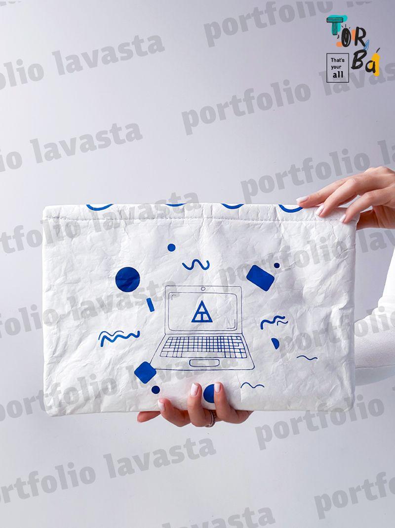 Стильный белый трехслойный клатч-конверт из тайвека, без печати, размер: 35,5см х 23см