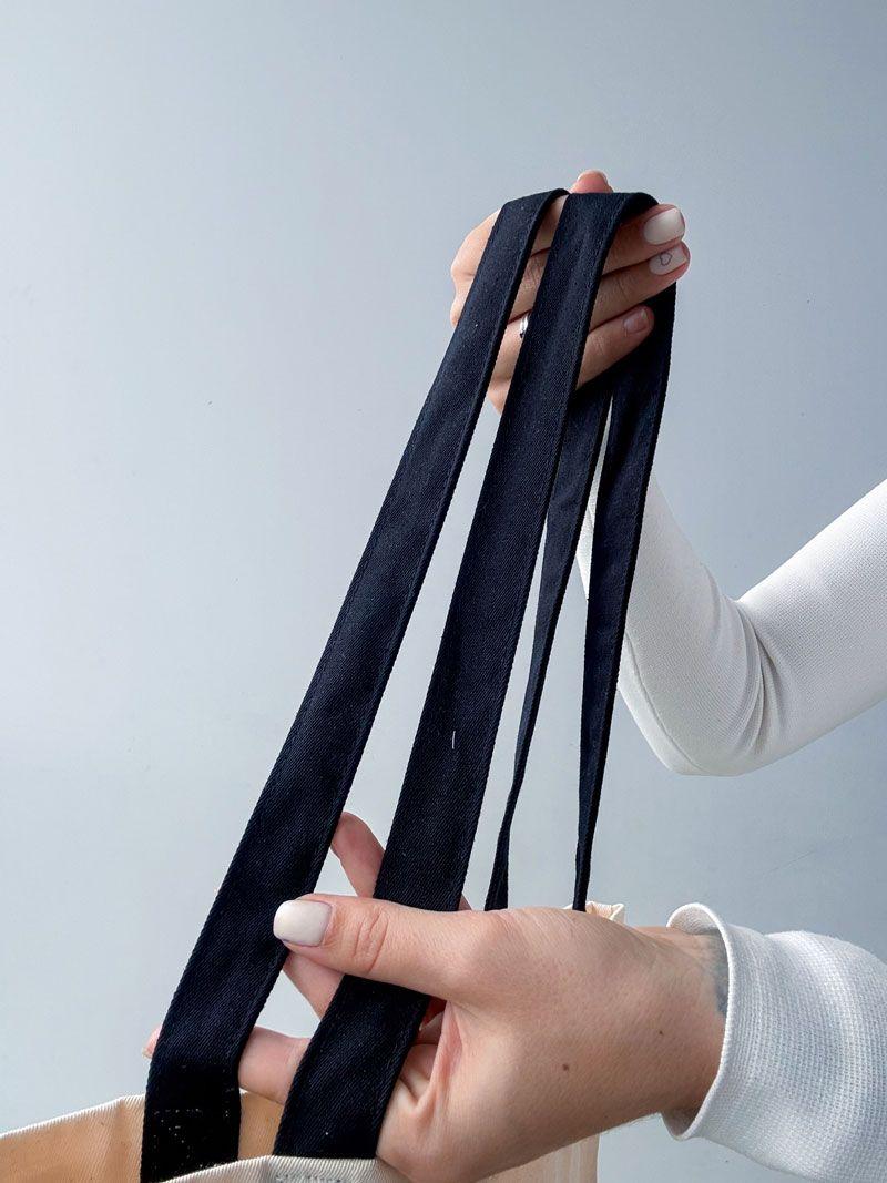 Еко-сумка з саржі з контрастними ручками - класичний бавовняний шопер для покупок, міста та щоденного використання без друку розмір: 36см х 40см