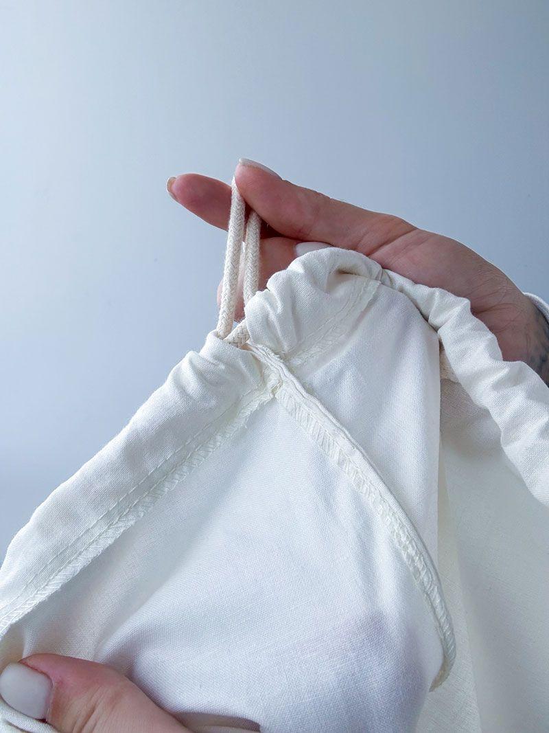 Рюкзак-мішок із натуральної бязі - екосумка на шнурках для зберігання, покупок і щоденного використання, без друку розмір: 30см х 35см