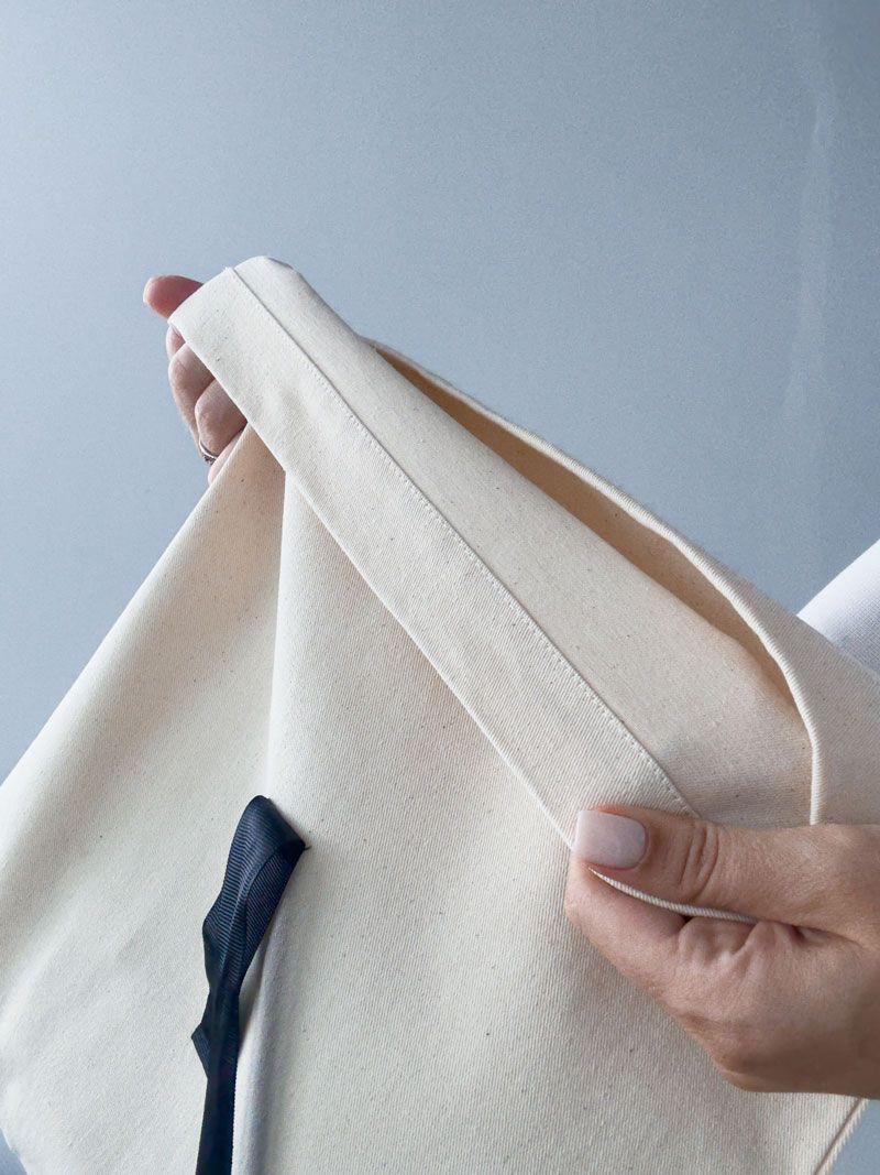 Подарунковий мішечок із саржі з бантом — екоупаковка для косметики, аксесуарів та подарунків без друку розмір: 35см х 30/40см