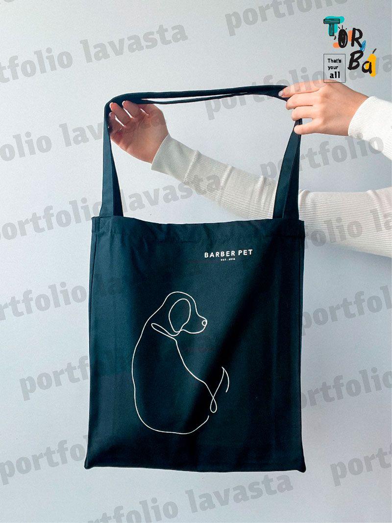 Черная сумка из саржи с длинными ручками. Стильный и удобный выбор для повседневного использования без печати Размер: 35cм х 40см х 10см