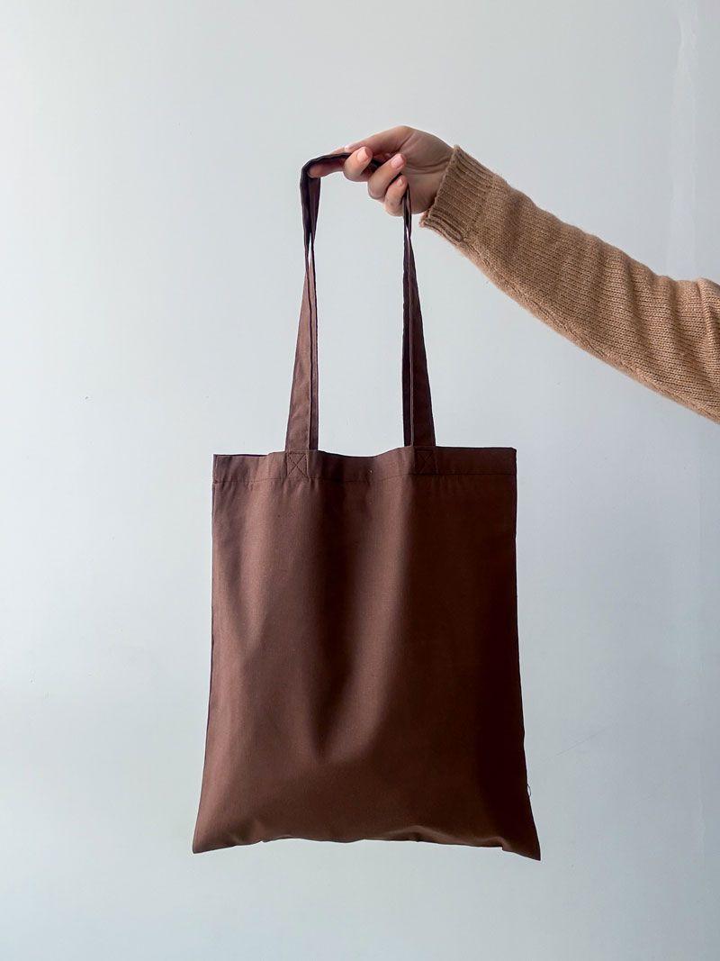 Класична еко-сумка без дна - базова багаторазова торбинка з ручками для покупок і повсякденного використання, без друку, розмір: 35см х 38см