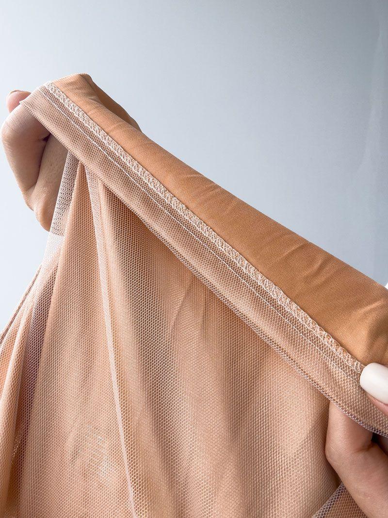 Атласна сумка з тюлевим верхнім шаром - легка екосумка ніжного кольору для шопінгу та образів у стилі soft girl без друку, розмір: 30см х 30см